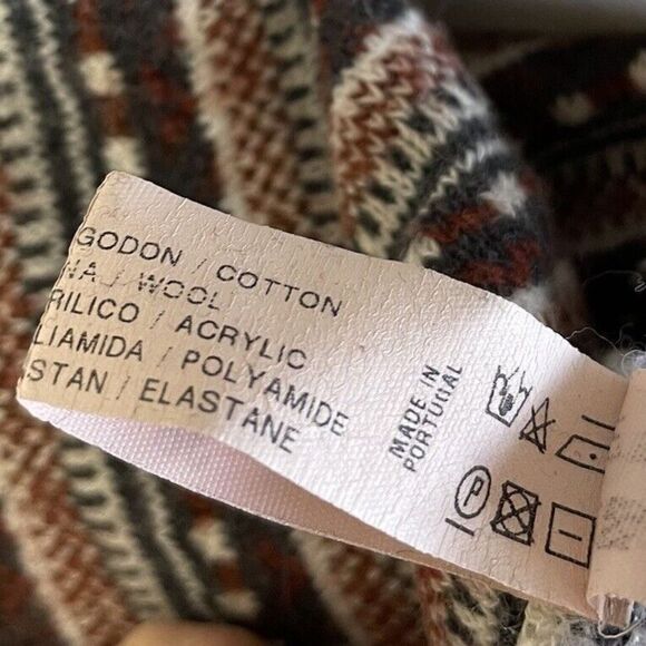 SITA MURT Sweater Womens 38 US 6 Brown Mixed Stripe Pullover Cotton Wool Blend - Picture 12 of 13